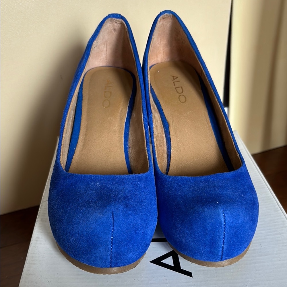 ALDO Women's Blue Suede wedge heels/pumps